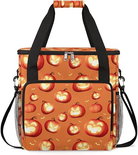 Bolsa de café con patrón de calabaza de Halloween, bonita bolsa de almacenamiento de viaje de murciélago de Halloween, compatible con Keurig K-Mini