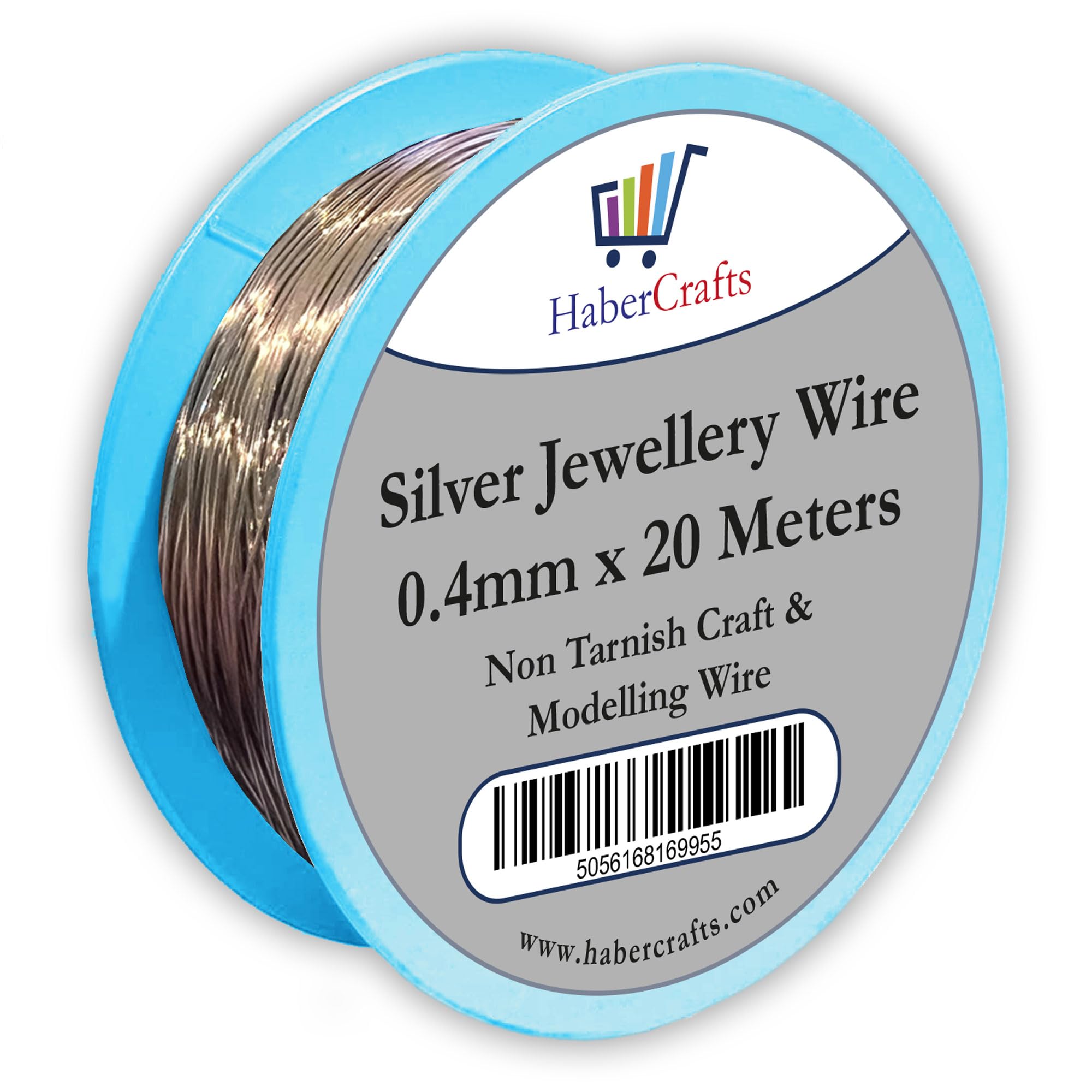 Jewellery Wire Tarnish Proof Brass Bendable Metal Wire for Jewellery Making Sculpting Modelling Crafts Wire Weaving & Wrapping (0.4mm x 20mt, Silver)