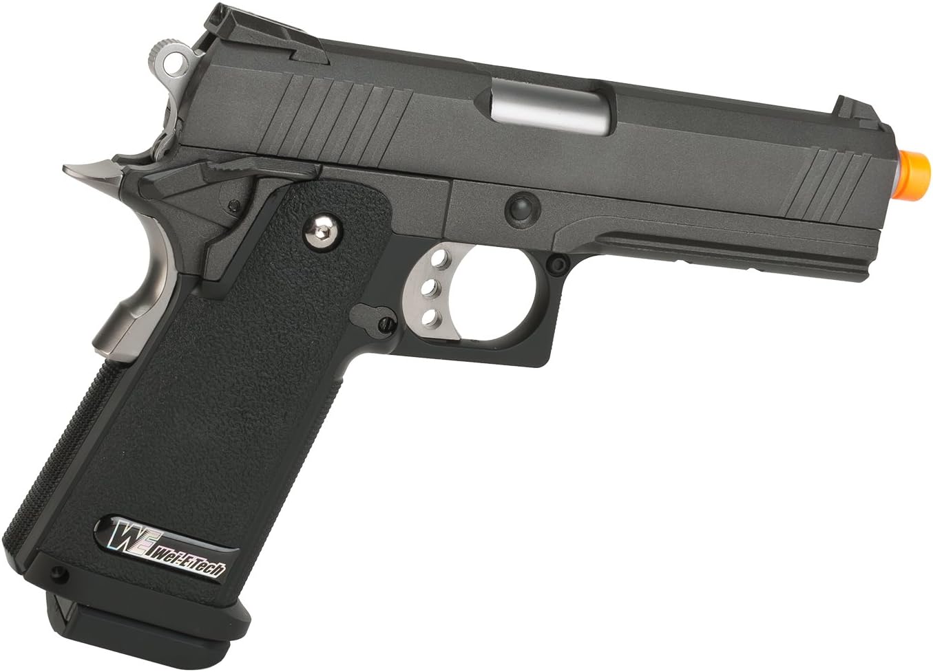 Evike Airsoft - WE-Tech Hi-CAPA Gas Blowback Airsoft Pistol (Model: 4.3 2011 Commander/Black/Green Gas) - (PID: 38956)