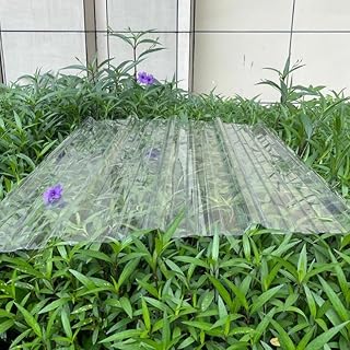 Clear Roofing Panel 4ft 5ft Corrugated Roofing Sheets 0.06in Daylighting Panels, Polycarbonate Roof Wall Sheets Impact Resistance Roofing Tiles For Greenhouse, 1-15PCS(5PCS,35x51in/90x130cm)