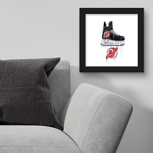 Miniatura 3 de Trends International Gallery Pops NHL New Jersey Devils - Arte de pared de patín de goteo, versión enmarcada negra, 12 x 12 pulgadas