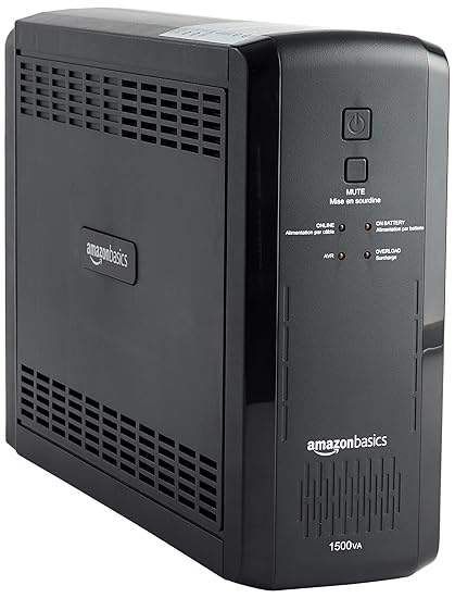Basics UPS Battery Backup & Surge Protector 1500VA/900W