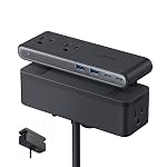 Anker Nano Power Strip, Desk Clamp with 1500J Surge Protector, 5ft Extension Cord, 70W Max Gaming Desk Accessories, 6 AC, 2 USB A, 2 USB C, Home Office Essentials, Fit 0.6~1.8'' Tabletop Edge (Black)