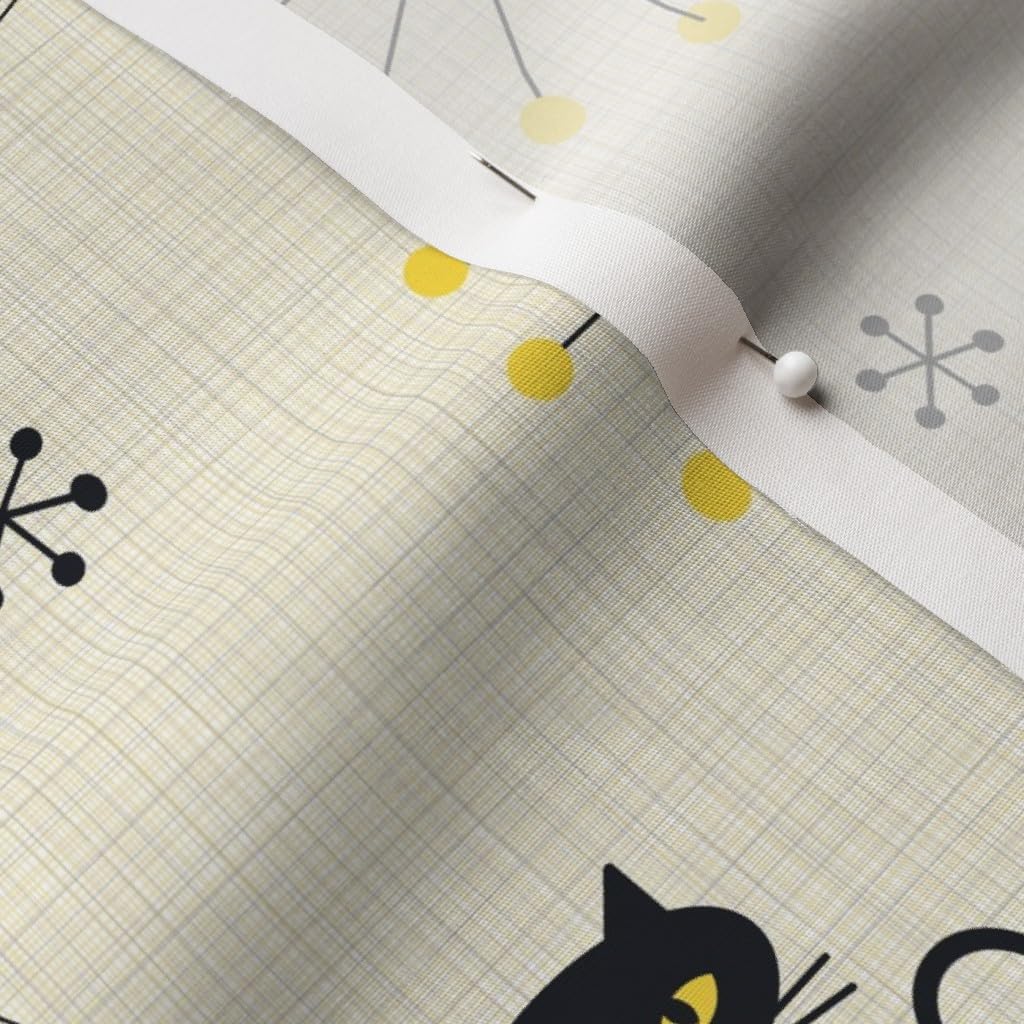 Spoonflower Fabric - Vintage Xmas Cats Christmas Holidays Fifties Retro Mid Century Holiday Printed on Cotton Poplin Fabric by The Yard - Sewing Shirting Quilting Dresses Apparel Crafts