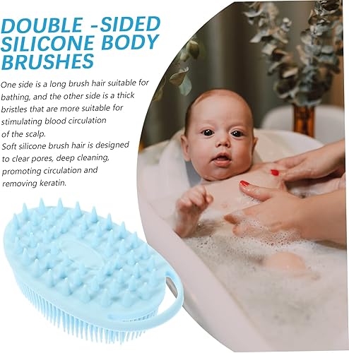 Miniatura 6 de Sensory Silicone Bath Brush with Supple Bristles Gentle Body Scrubber for Delicate Skin Portable Dual Sided Shower Scrubber for Mothers and Sensory