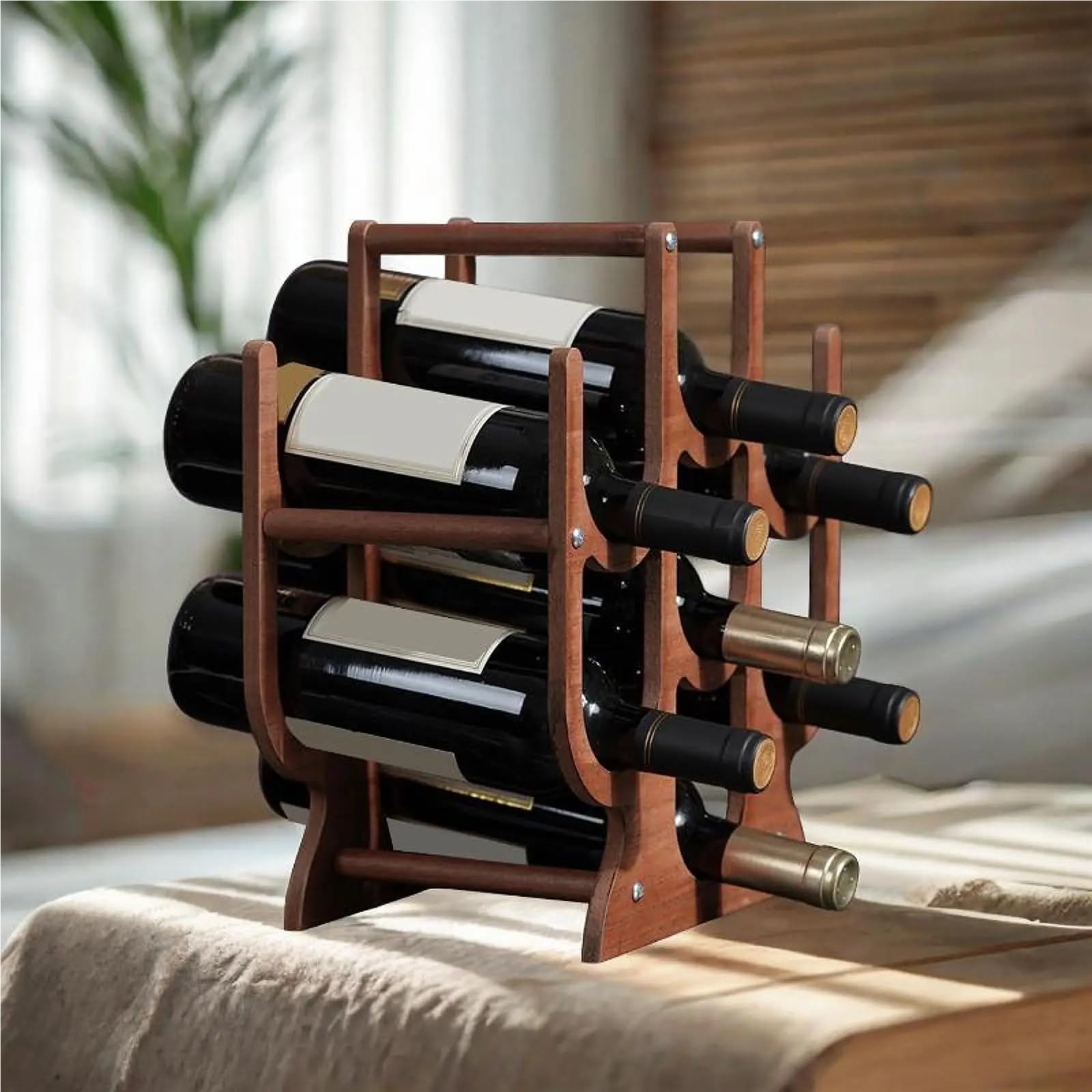 weinregal Weinhalter aus Holz, abnehmbares Weinregal, Küchenarbeitsplatte, Lagerregal for Barschrank, Weinflaschen-Präsentationsregal