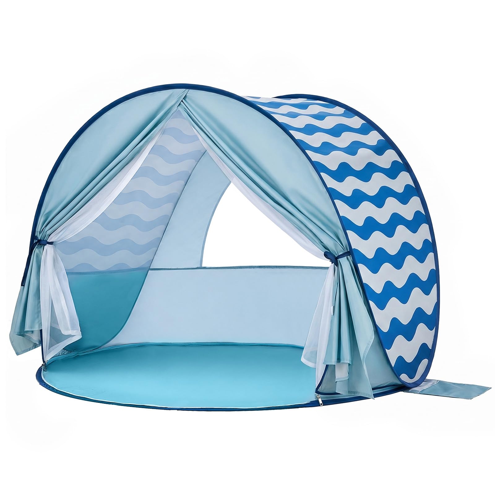 Pop Up Baby Beach Tent: Apojungle Sun Shade Toddler Travel UV Protection Tent for Boys Girls - Large Family Lightweight Tent Sun Shelter Windproof Canopy for Outdoor Camping Picnic Park Garden Blue