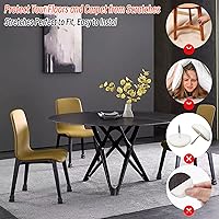 Vista 4 de Ezprotekt 24 piezas deslizantes transparentes para patas de silla para alfombra, fundas protectoras cuadradas de teflón para muebles, taburetes