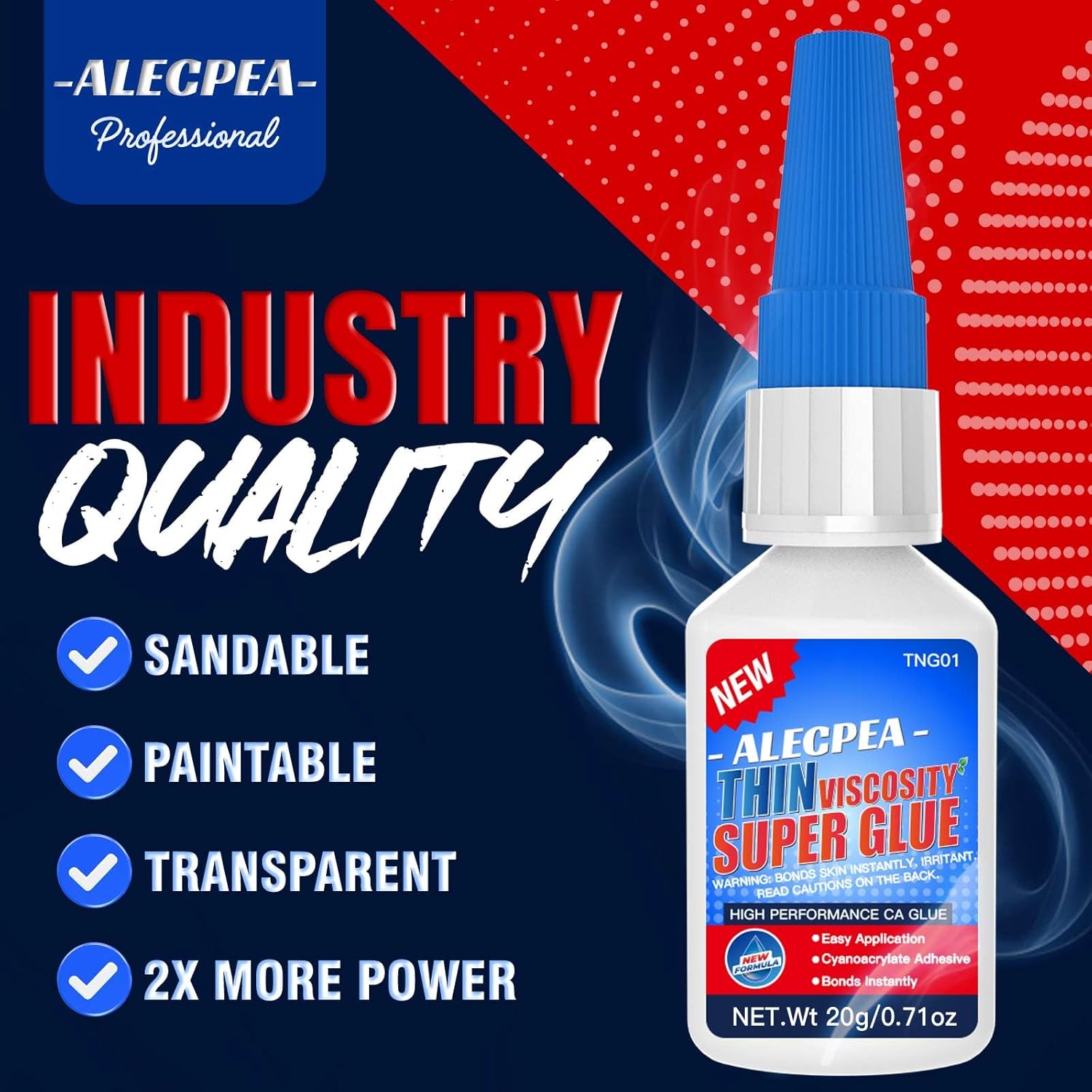 20g Thin CA Glue (2-3 CPS), 2-5 Second Cure Time - Ideal for Hobbies and Precision Work: Woodworking, Model Making (Cars, Airplanes), Pen Turning, Inlays, and Surface Stabilization