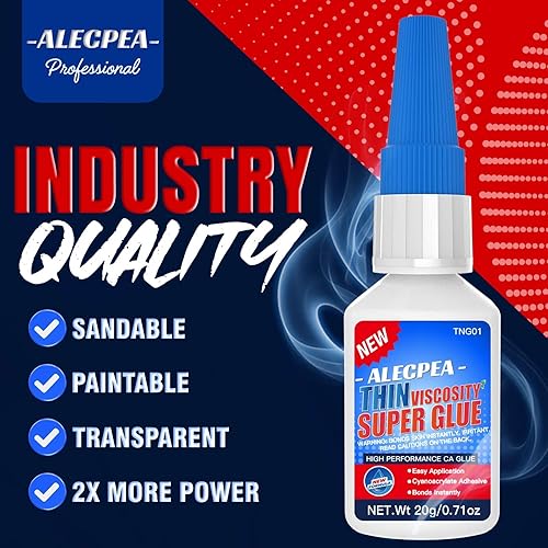 Miniatura 84 de ALECPEA Pegamento de vidrio de 1.06 oz – Adhesivo de secado rápido y resistente a la intemperie para reparación de vidrio, joyas, arte, cristal