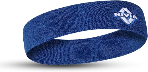 Nivia Headband for Men & Women, Moisture Wicking, for Gym & Fitness, Cotton Headband for Sports - Royal Blue