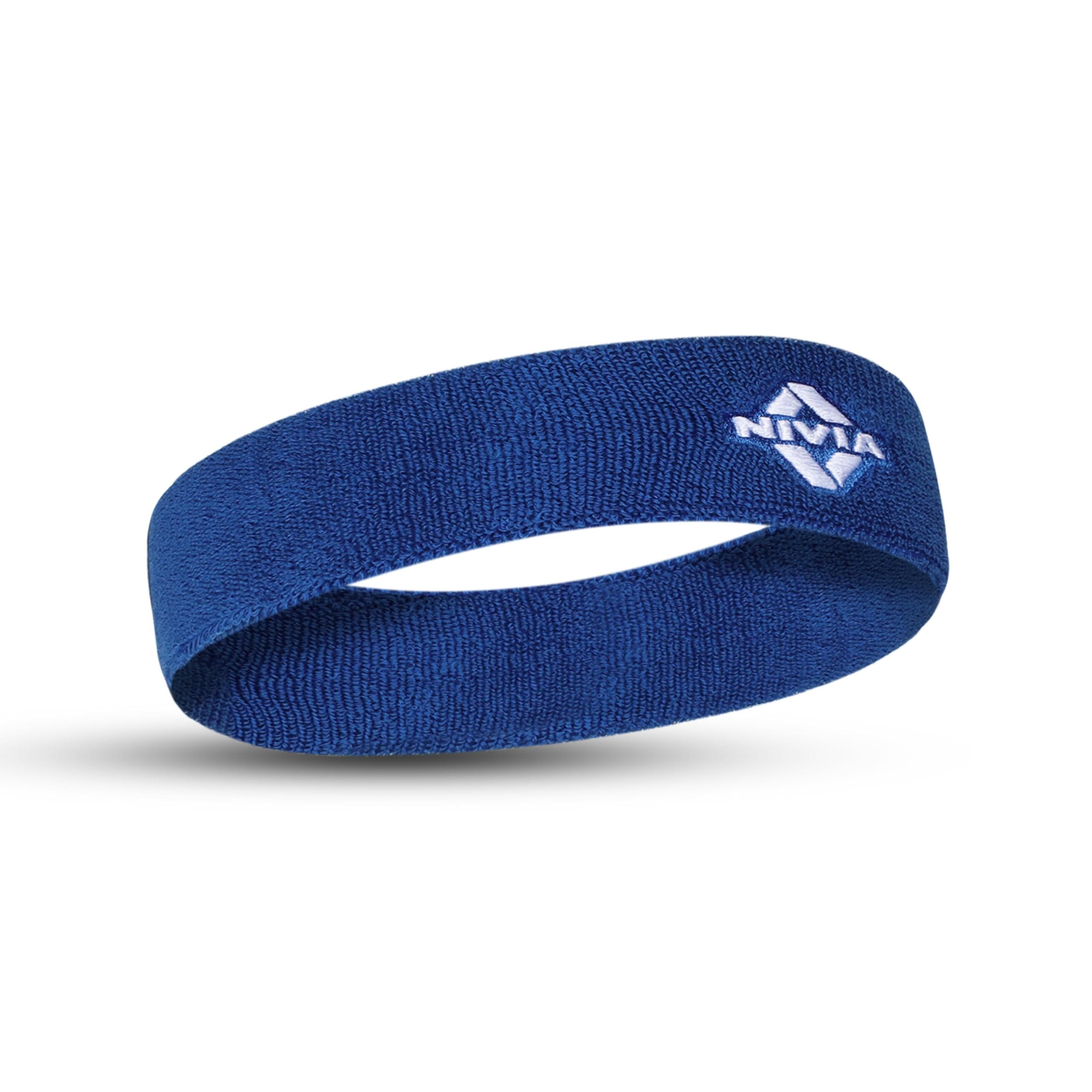 Nivia Headband for Men & Women, Moisture Wicking, for Gym & Fitness, Cotton Headband for Sports - Royal Blue