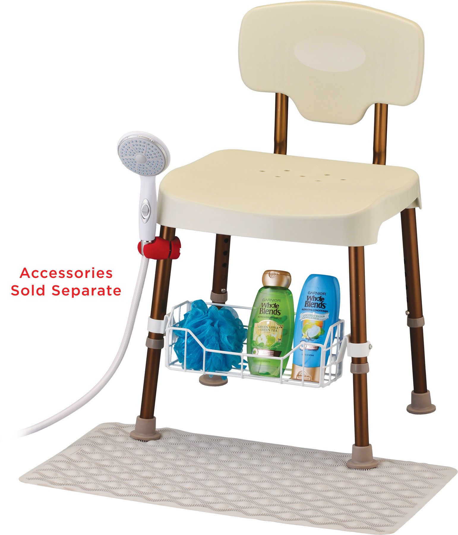 NOVA Medical Products Bariatric Shower and Bath Chair with Back, Heavy