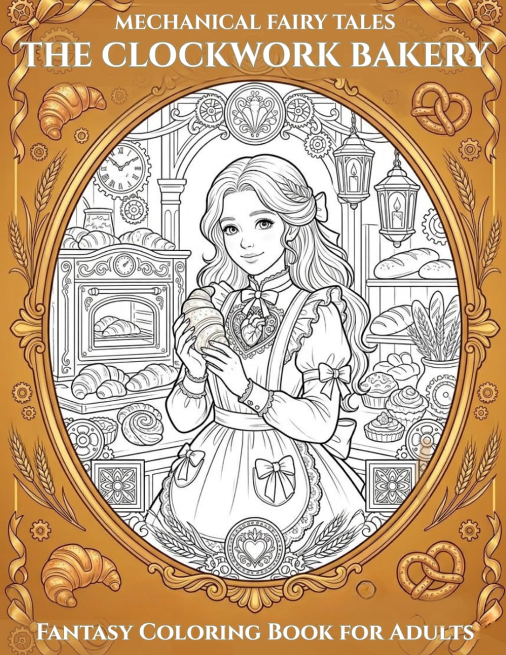 Mechanical Fairy Tales: The Clockwork Bakery: Fantasy Coloring Book for Adults