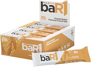 Rule 1 Bar1 Crunch Bar 60 g, Peanut Butter (Pack of 12)
