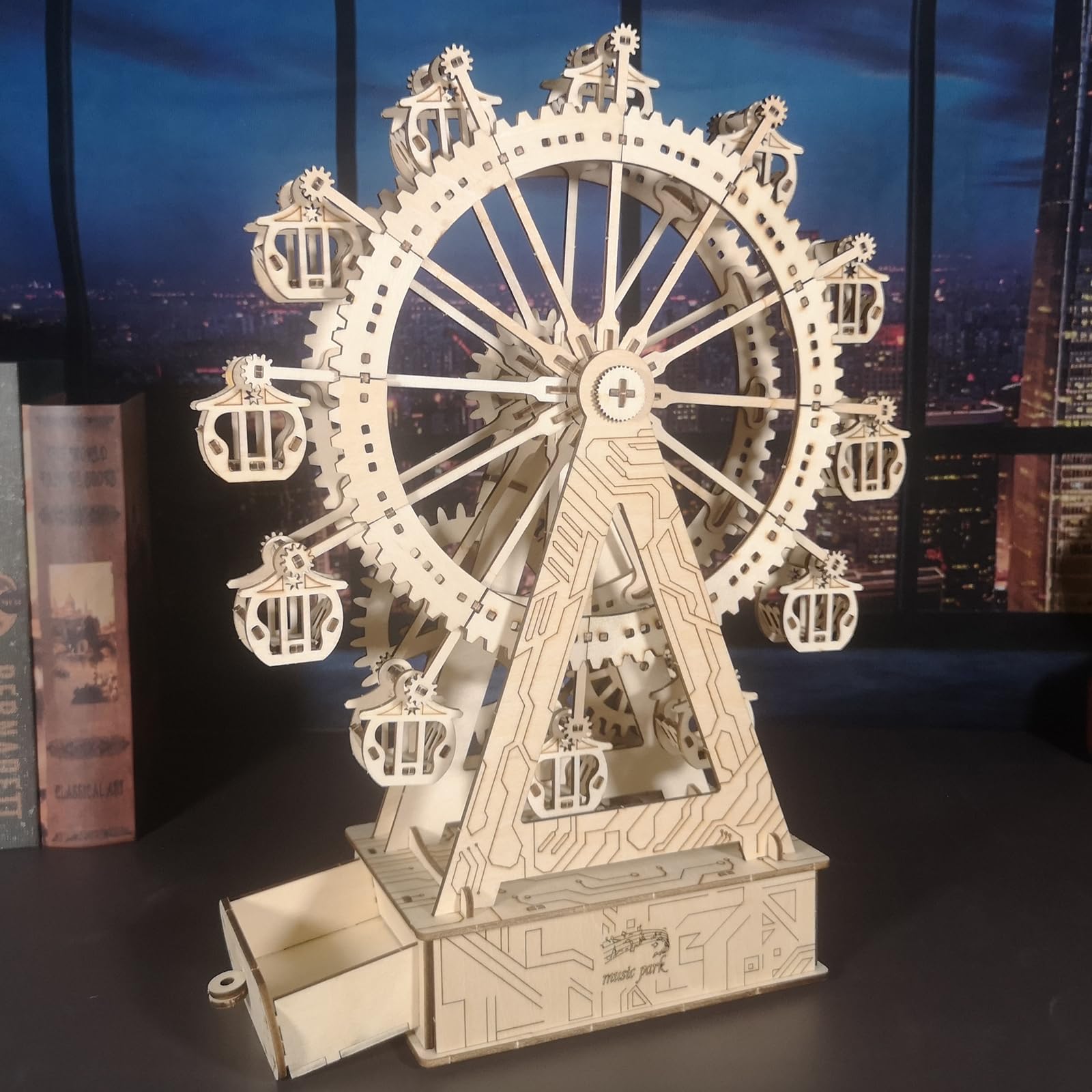 Modellini Da Costruire Puzzle 3D Legno - Kit Ruota Panoramica Steampunk Con Carillon, Kit Modellismo, Puzzle in Legno Per Adulti, Regalo Speciale