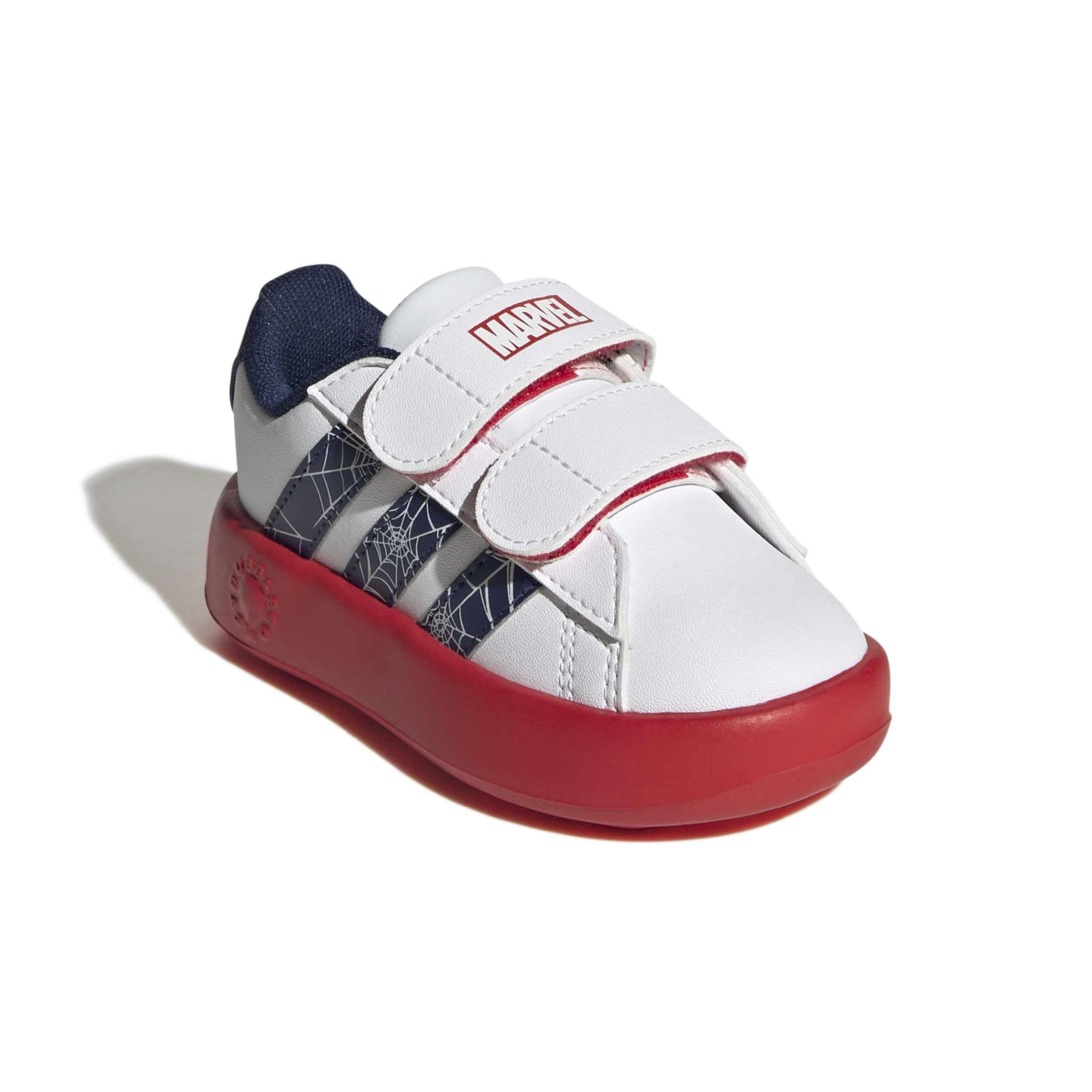 adidas Uniseks - niemowleta Adidas Marvel Spider-Man Grand Court Infants Shoes, ftwr white/dark blue/pure ruby, 25 EU