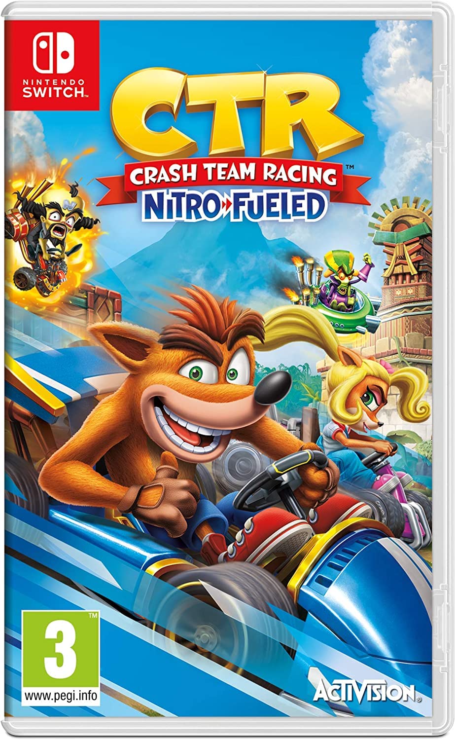 Volante y pedales Nintendo Switch pack para Crash-Bandicoot Nitro Fueled (Oficial Licencia Nintendo Switch)