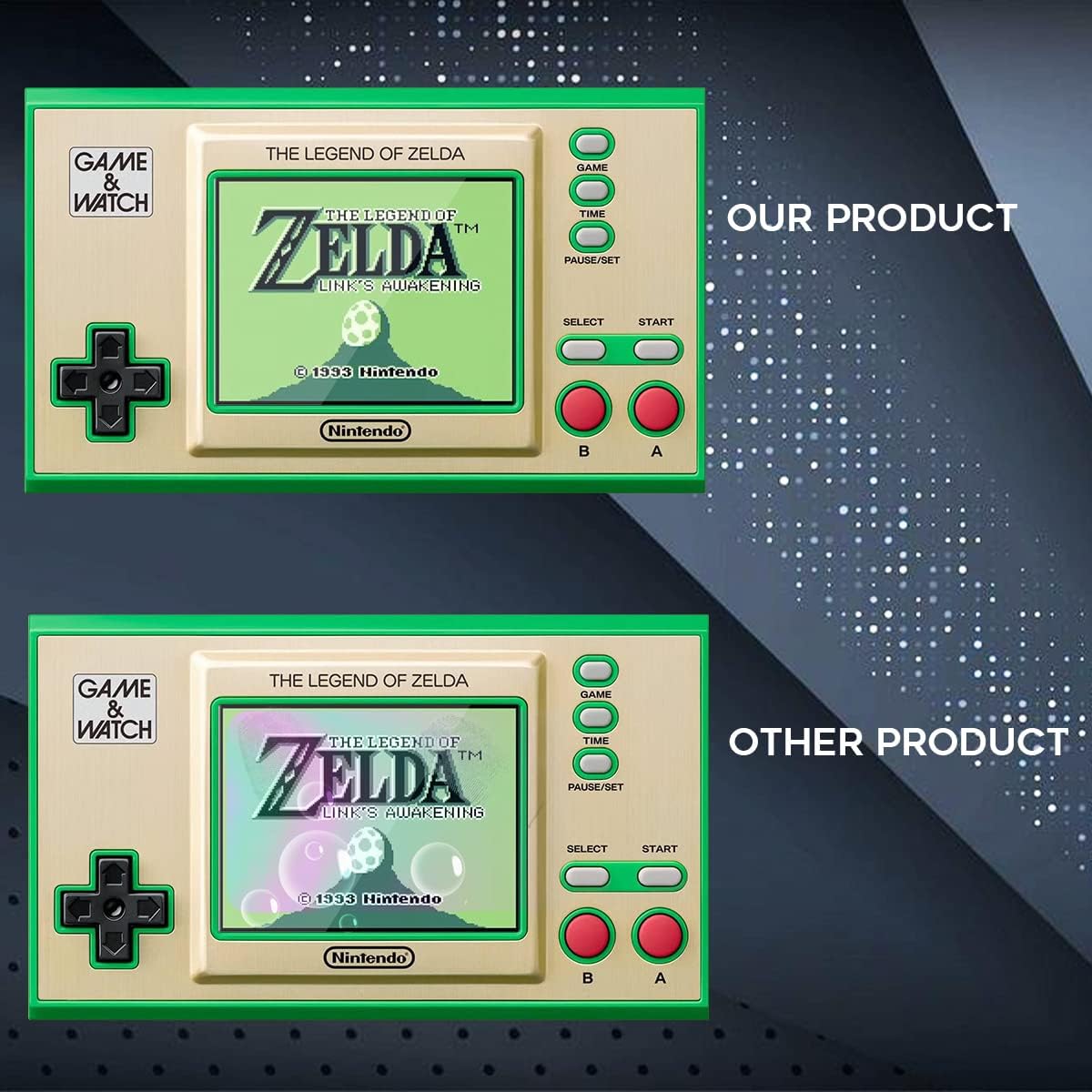 (4 Pack) Orzero Compatible for Game & Watch The Legend of Zelda, Super Mario Bros Tempered Glass Screen Protector, 9 Hardness HD Anti-Scratch (Lifetime Replacement)