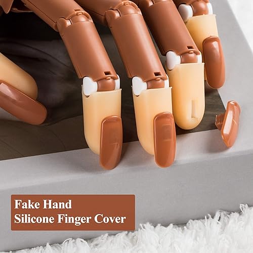 Miniatura 4 de ANCIRS Paquete de 20 fundas de silicona para dedos de mano falsa, accesorio de repuesto para práctica de arte de uñas