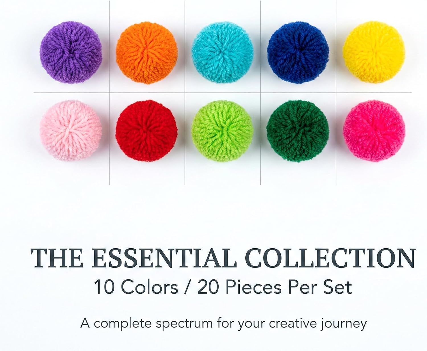 20 PCS Pom Poms for Hats – 3 Inch Large Craft Pompoms Fluffy Polyester Yarn, Bulk 10 Colors Acrylic Yarn Balls for DIY, Beanie Crochet, Christmas Decor & DIY Projects