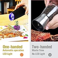 Vista 4 de AVNICUD Juego de molinillo eléctrico de sal y pimienta, molinillo de pimienta automático recargable, molinillo de pimienta por gravedad, funciona