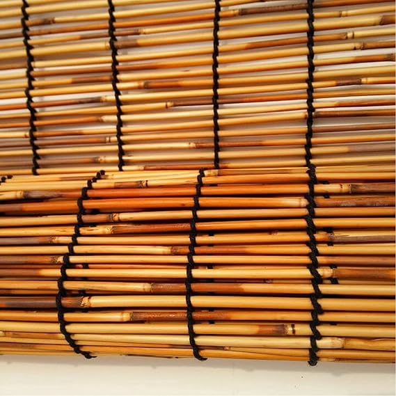 ORANGES Cordless Bamboo Shades Curtain Windows Roll Up Blinds Anti-UV Privacy Decoration Retro Roller Shades 30inch 36inch 40inch 48inch 50inch 60inch 65inch 72inch Wide Cordless Bamboo Blinds Woven
