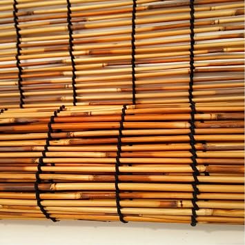 ORANGES Cordless Bamboo Shades Curtain Windows Roll Up Blinds Anti-UV Privacy Decoration Retro Roller Shades 30inch 36inch 40inch 48inch 50inch 60inch 65inch 72inch Wide Cordless Bamboo Blinds Woven