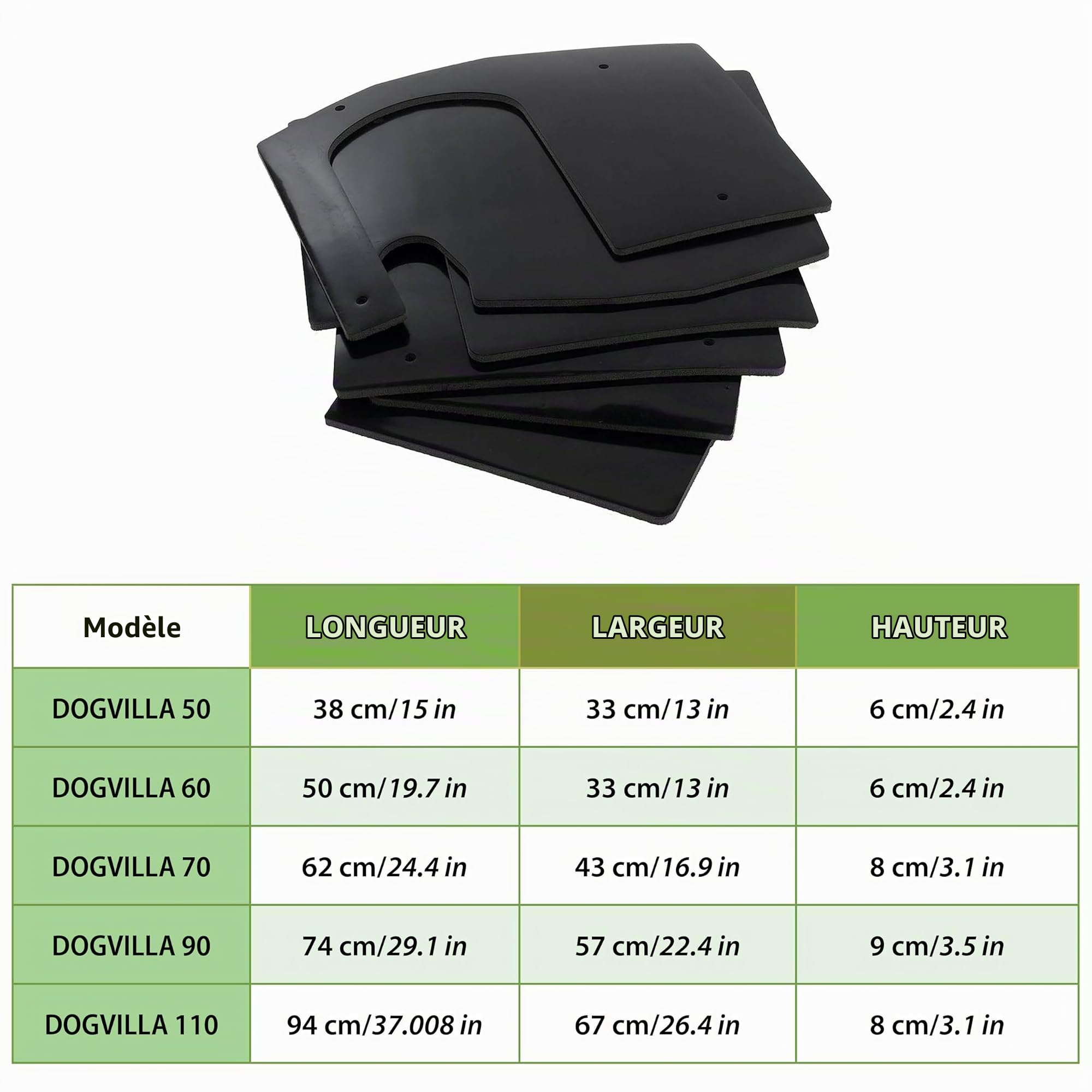 Ferplast Kit Complet de 6 Panneaux Isolants en PVC pour niches Dogvilla 90, Hiver et Eté Aplicables à l'Intérieur du Chenil, 74 x 57 x h 9 cm