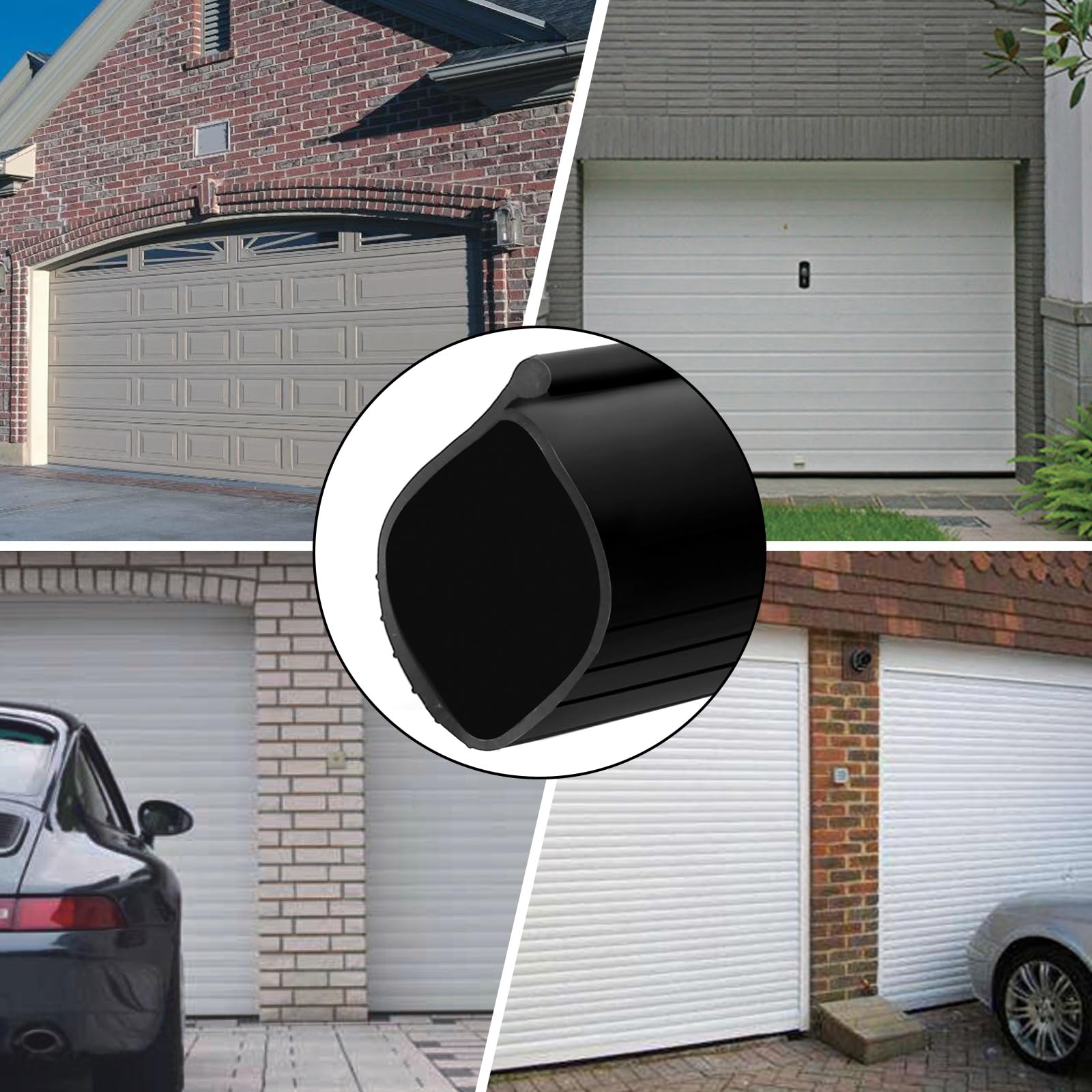 Joint de bas de porte de garage - Joint de rechange en caoutchouc - 3 m