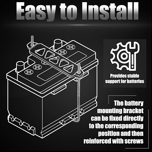 Miniatura 5 de Kit de sujeción de batería, soporte de montaje de amarre de batería de aleación de aluminio, soporte de sujeción de batería con pernos en J, kit