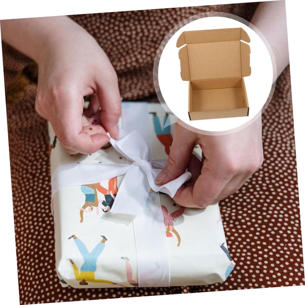 IMUSINICE 15pcs Small Kraft Paper Folding Storage Boxes with Lid 31x21.5x5cm Sturdy E-flute Cardboard Packaging for Birthday Christmas Party Favor