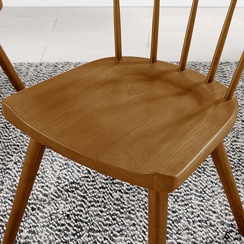 Miniatura 9 de Modway Sutter - Silla de comedor moderna de madera de granja, color nogal, juego de 2