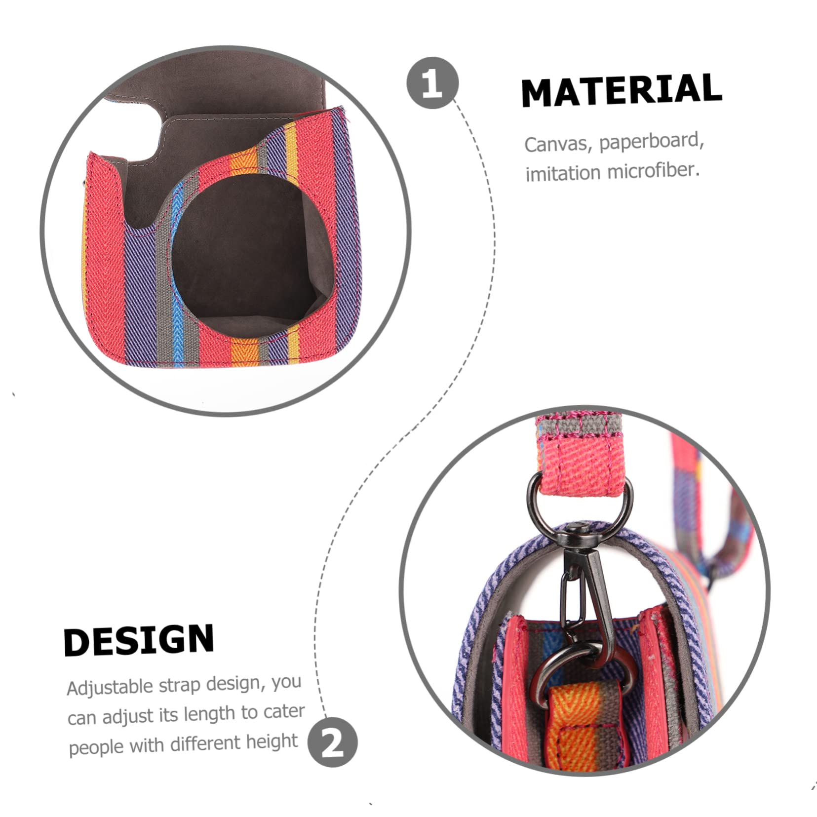 Abaodam 2pezzi Custodia Tela Per Fotocamera Istantanea Compatibile Con Mini Design Unico e Rimovibile Per Eventi Escursioni e Uso Quotidiano
