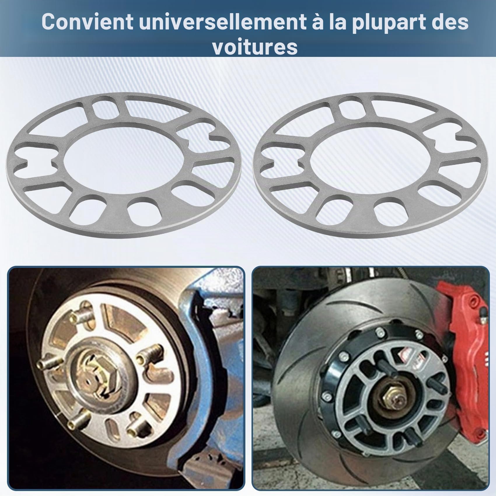 4 PièCes Entretoises de Roue en Aluminium Cales Plaque Entretoises de Roue Automatique 5Mm Goujon pour 4X100 4X114.3 5X100 5X108 5X114.3 5X120