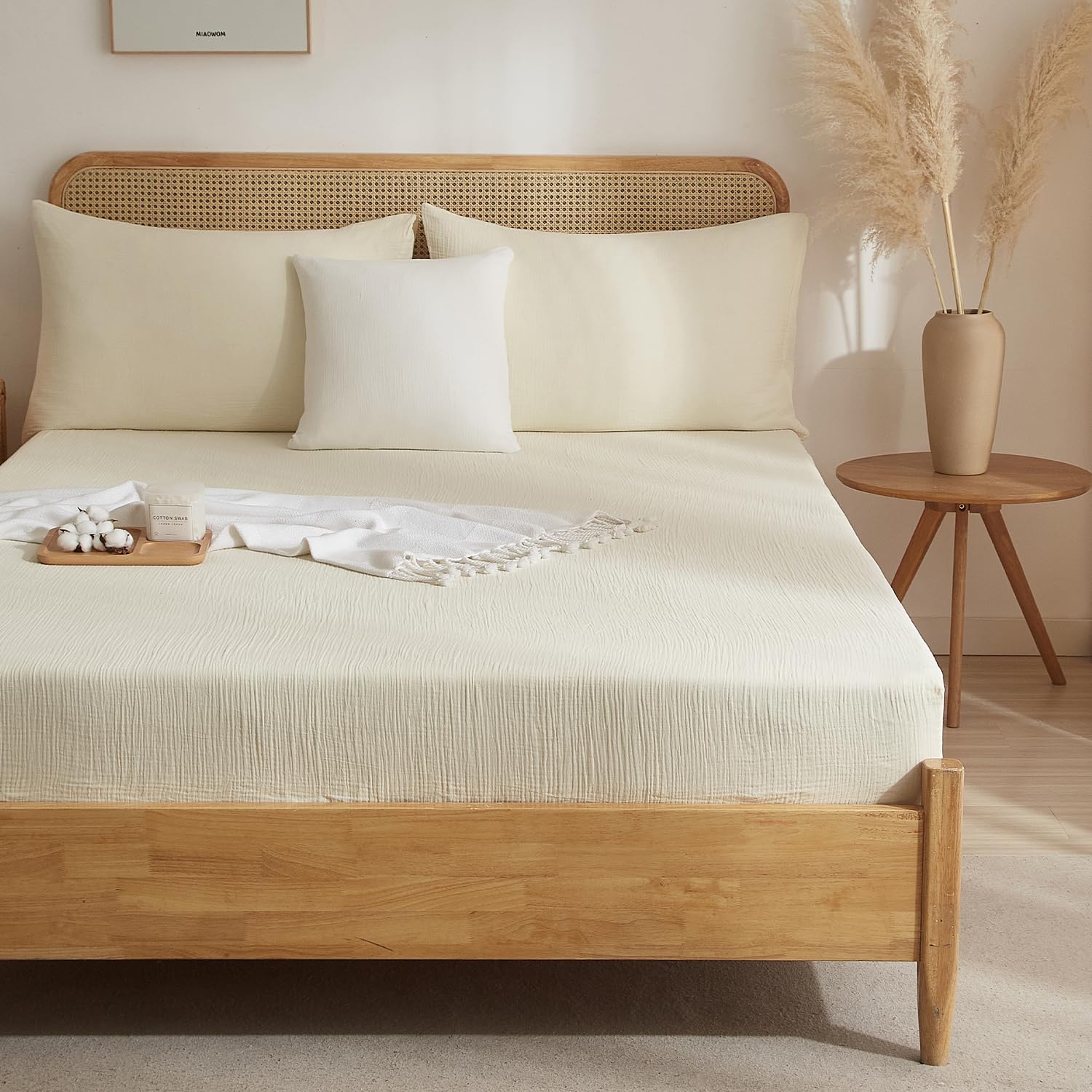 Luofanfei Bambus Lyocell Spannbettlaken 90x200cm Grün Salbeigrün Boxspringbett Frottee Topper Glänzend Bambusfaser Bettlaken Spannbetttuch 90 x 200 Uni Spannbetttücher für Hohe Matratze bis 25-30 cm