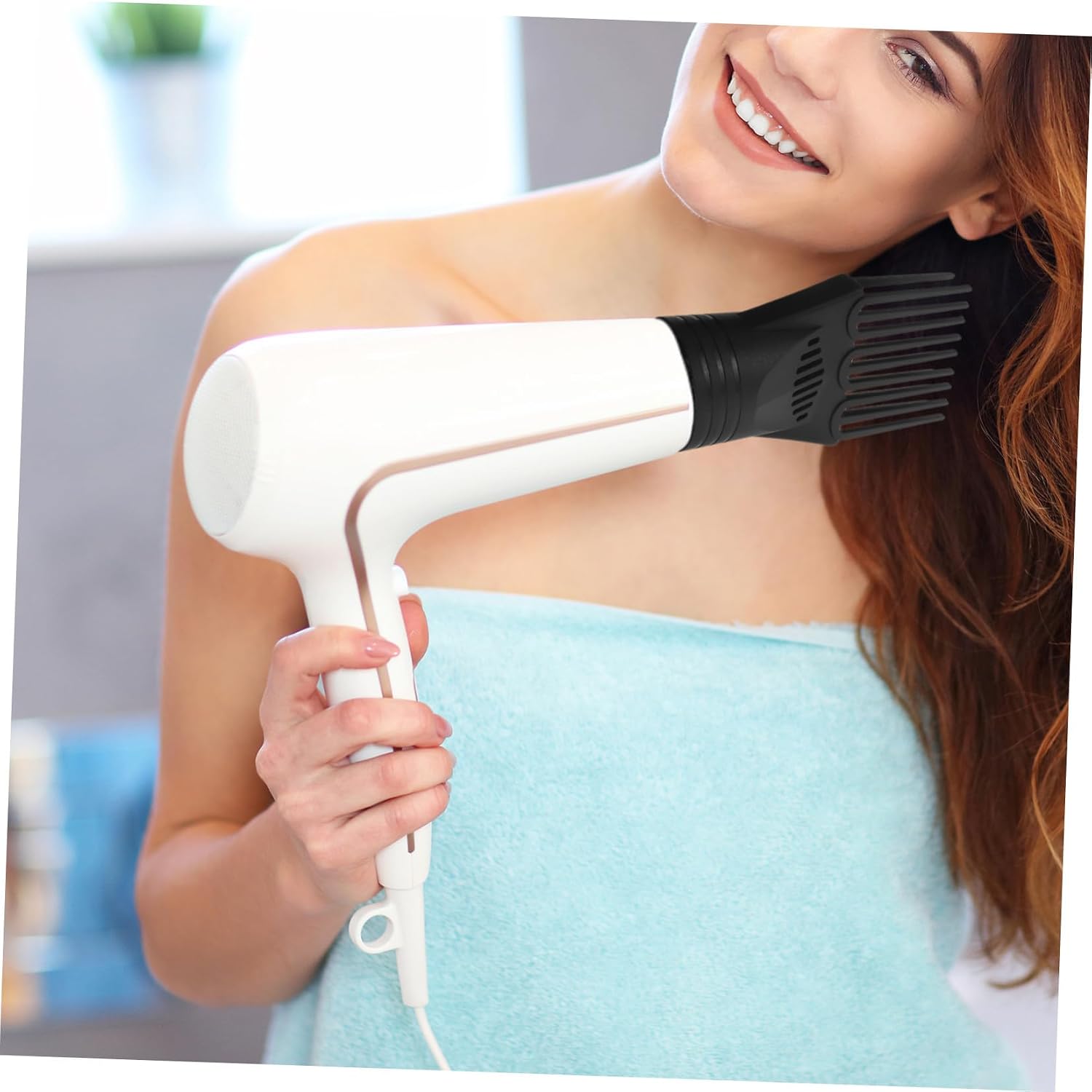 2pcs Hair Dryer Comb Nozzle Attachment, Black Plastic Styling Tool