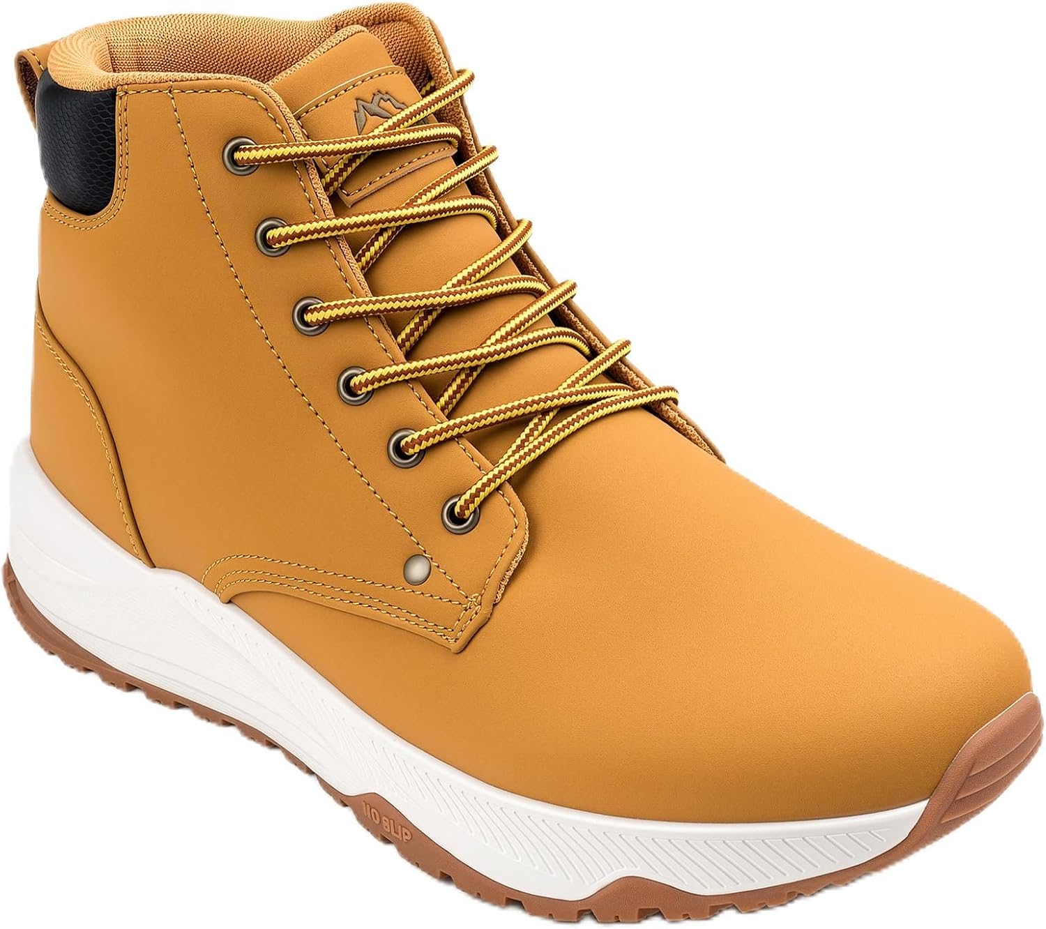Sosenfer Wide Toe Box Work Boots for Men, Waterproof Slip Resistant Mid-Top Chef Shoes, Non Slip Food Service Restaurant Sneakers, Comfortable Mid-Ankle Support Work Shoes for Standing All Day