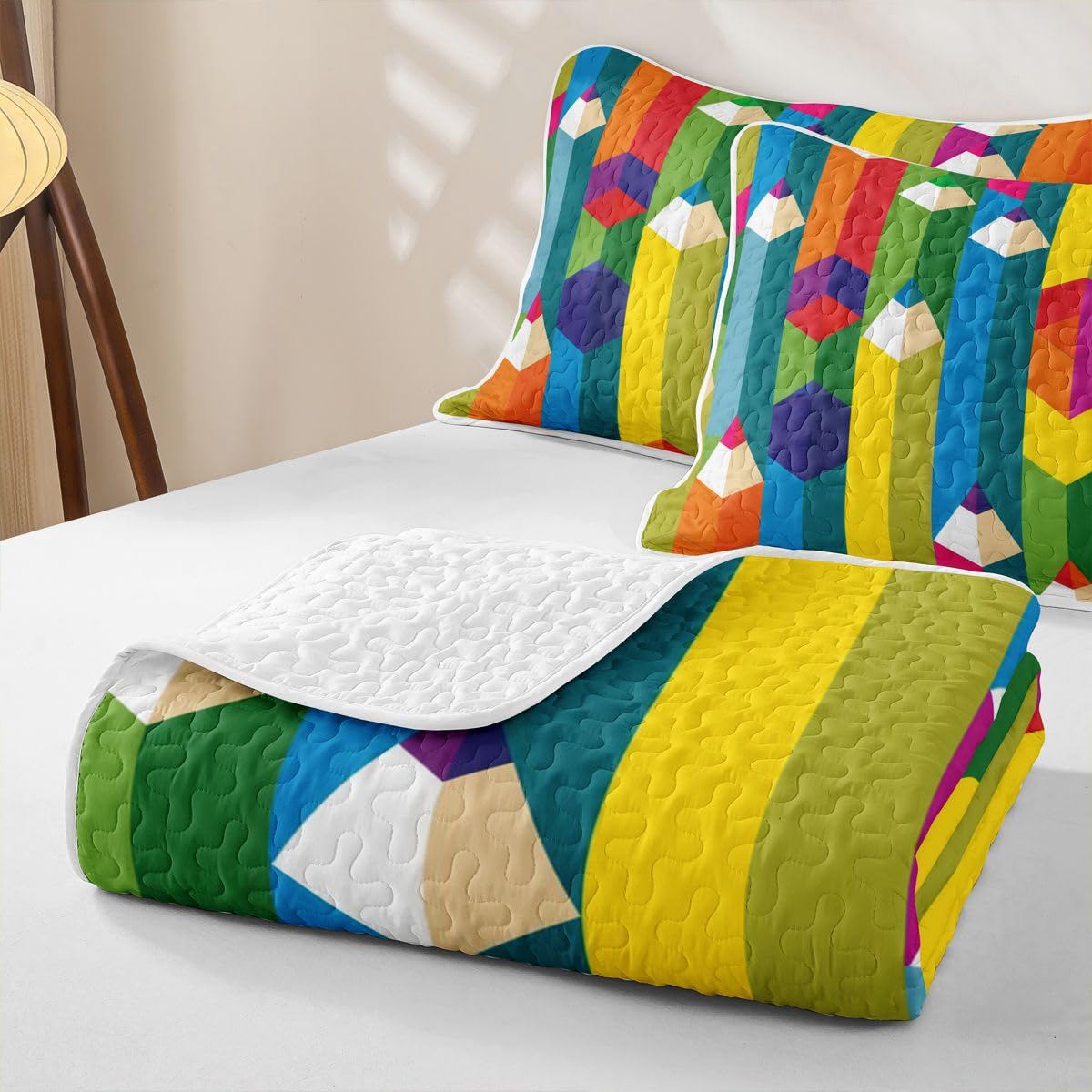 Homewish Wachsmalstift Bettüberwurf Tagesdecke 240x260cm