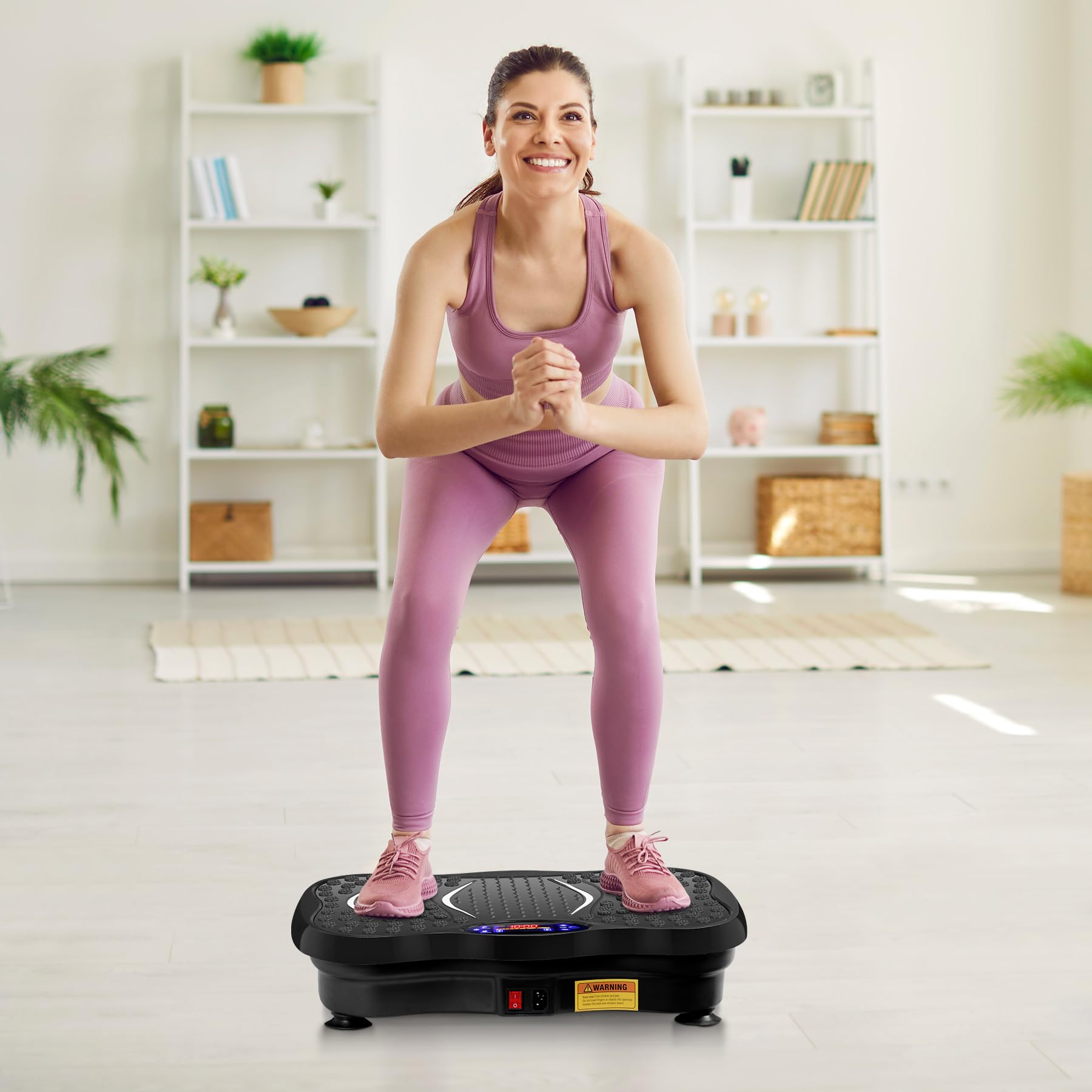 Macchina di esercizio della piastra di vibrazione, piattaforma di vibrazione per l'allenamento di tutto il corpo, drenaggio linfatico, macchina di supporto di vibrazione Power Waver per la perdita di