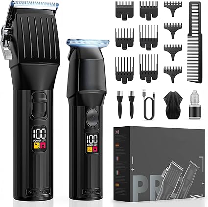 Professional Hair Clippers for Men Cordless Trimmers Kit with LED Display.