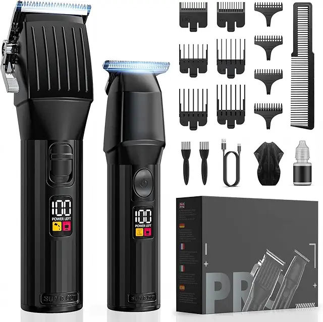 Tondeuse Professionnelle Hommes - Kit Complet Coupe Cheveux et Barbe
