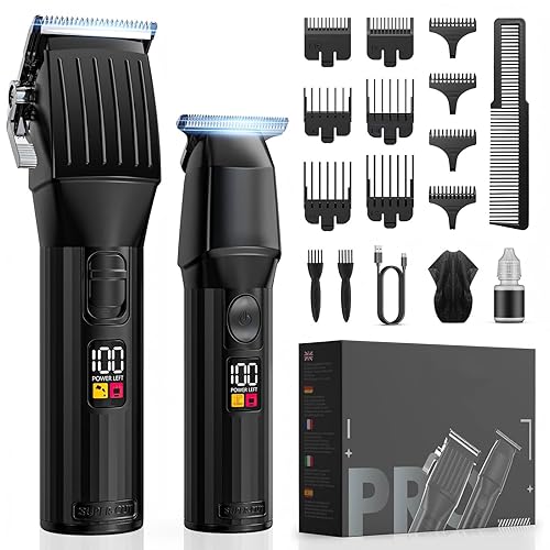 Cordless Hair Clippers for Men Beard Trimmers Kit with LED