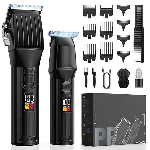 Tondeuse Cheveux Hommes，tondeuse à cheveux professionnelle et tondeuse à barbe pour homme, tondeuse à cheveux contour pour homme, kit de coupe de cheveux, kit de coupe de cheveux, cadeau