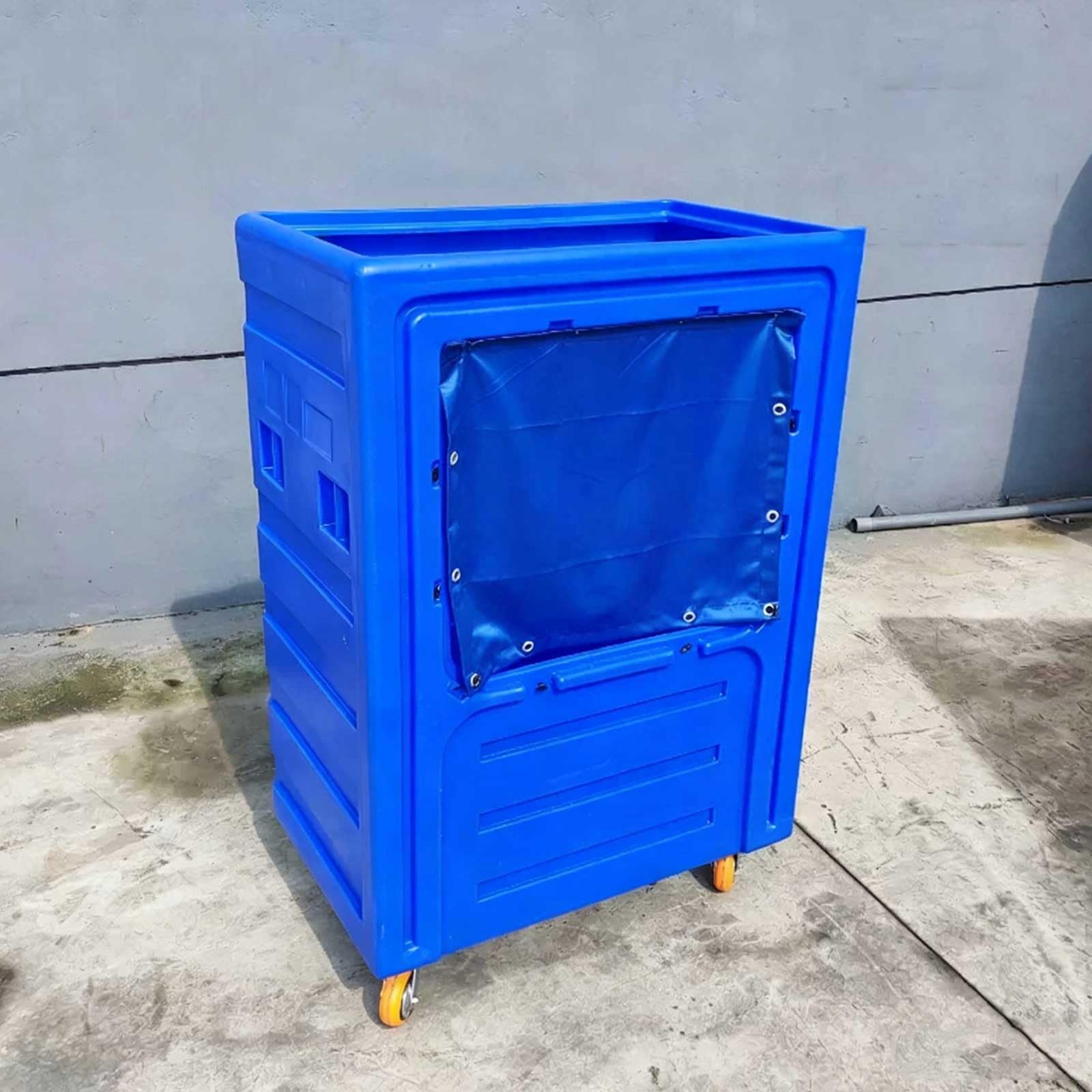 Hotel Laundry Cart, Plastic Linen Trolley with Swivel Casters, Extra Large Laundry Basket for Hospitals, Cleaning Services(D(1200L))
