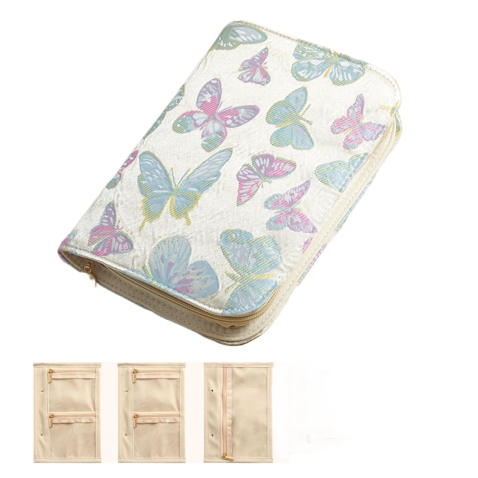 FDzkrtvm Transparent Jewelry Storage Book, Multicolor Zippered Jewelry Organizer Travel Velvet Pouch(Colorful)