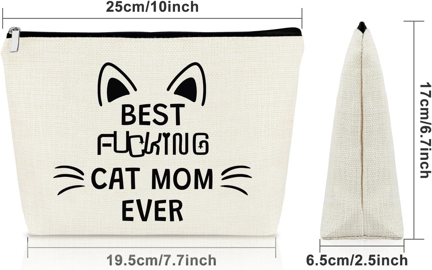 Sazuwu Cat Mom Gifts for Women Crazy Cat Lady Makeup Bag for Kitten Lovers image 2