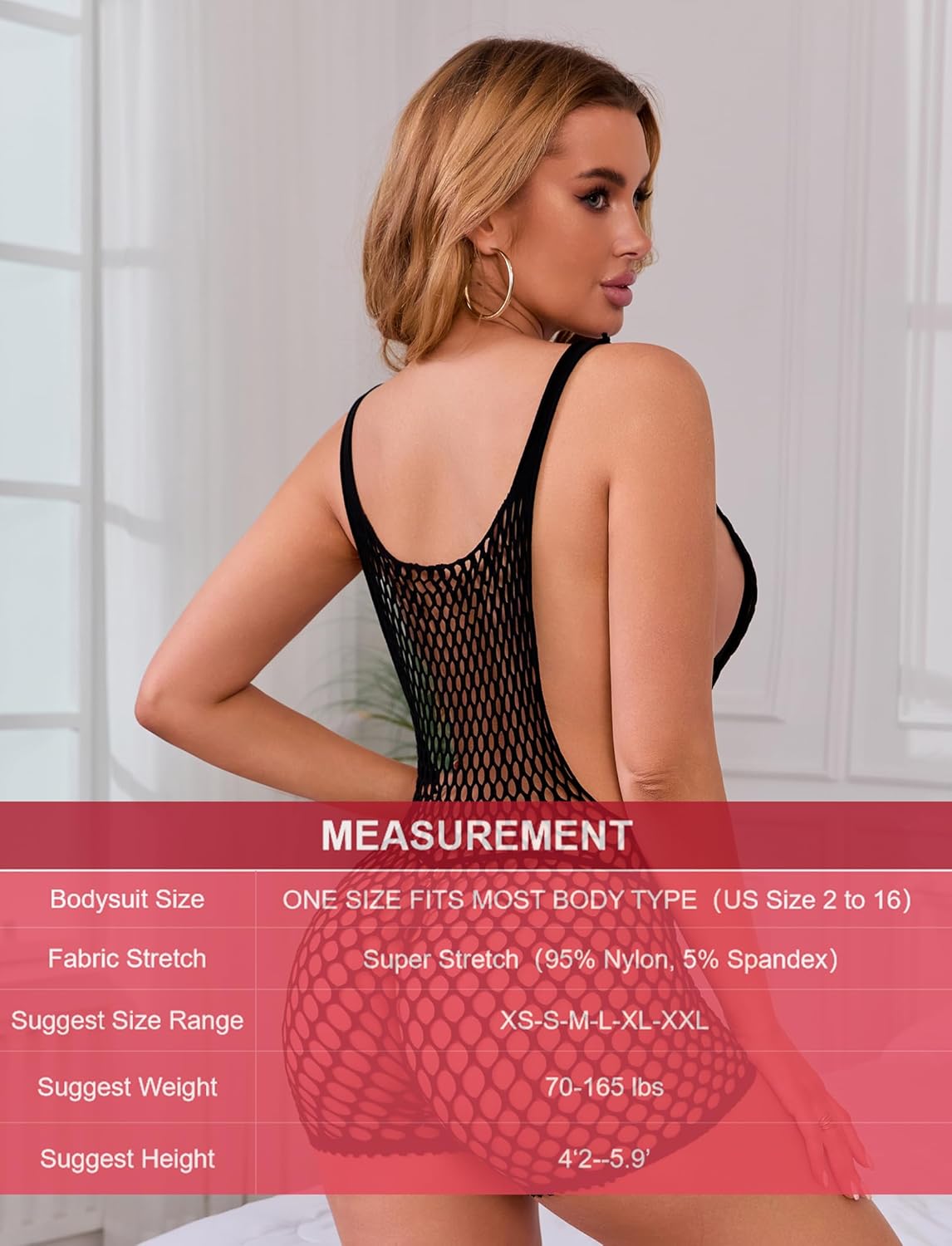 Sexy Fishnet Lingerie for Women,Fishnet Bodysuit Lingerie,Shorts Style Fishnet Dress,Mesh Teddy Nightwear - Image 5