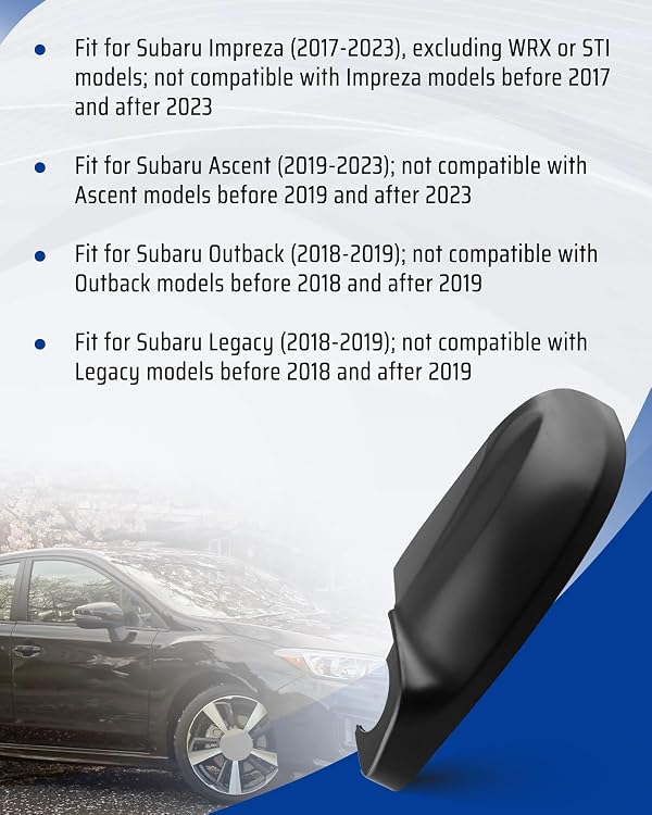 Hulyxayfave Passenger Side Mirror Lower Trim Cap Fit for Subaru Impreza 2017-2022 Legacy 2018-2019 Ascent 2017-2022, Fits for Models Rearview Mirror with Turn Signals, Replacement 91054FL21A by Hulyxayfave - Used condition - Image 4