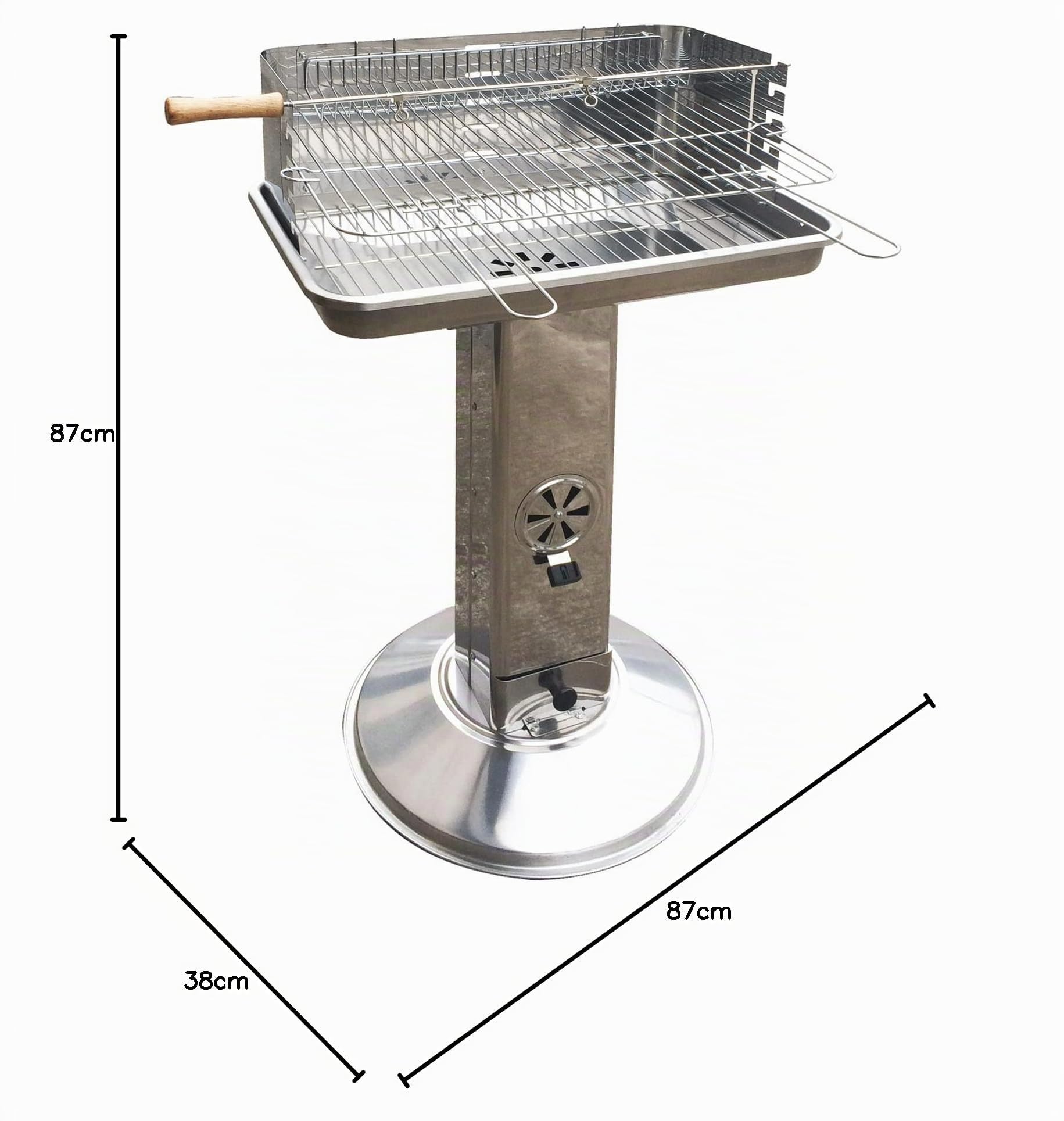 BARBECUE A CARBONE EL GAUCHO ARIZONA INOX CM.L58xP38xH87 ART. 144102
